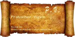 Pratscher Vince névjegykártya
